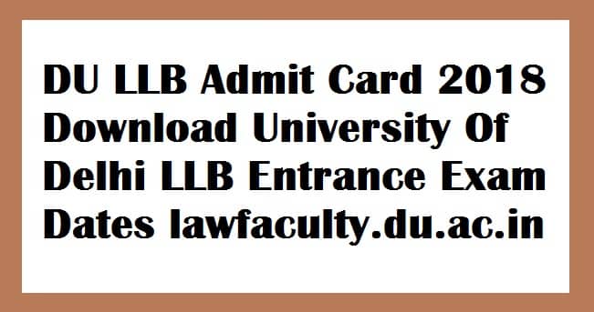 DU LLB Admit Card