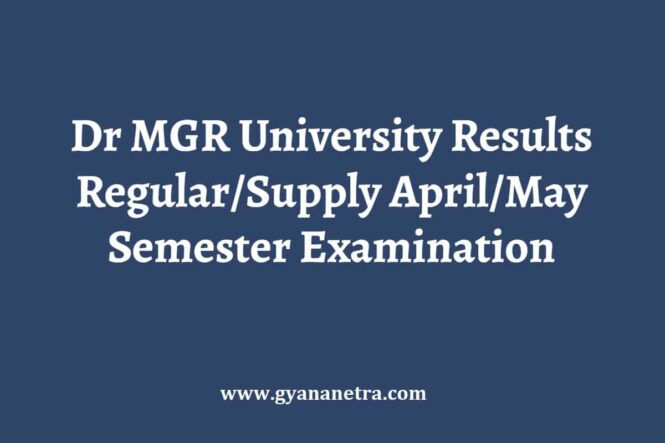 Dr MGR University Results Semester Exam