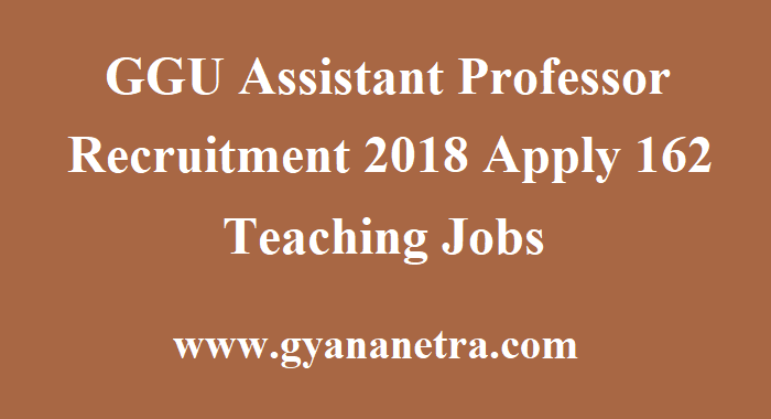 GGU Assistant Professor Recruitment