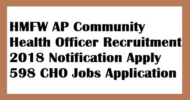 HMFW AP Community Health Officer Recruitment