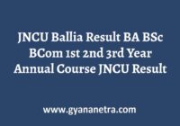 JNCU Ballia Result Check Online