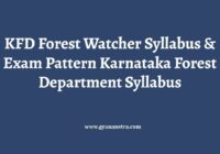 KFD Forest Watcher Syllabus & Exam Pattern Download Online