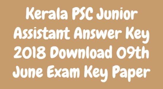 Kerala PSC Junior Assistant Answer Key