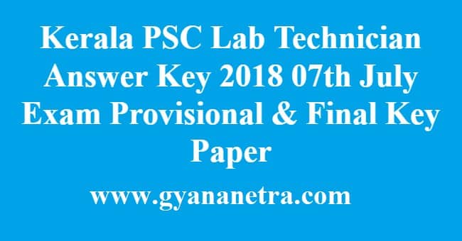 Kerala PSC Lab Technician Answer Key