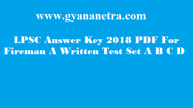 LPSC Answer Key 2018