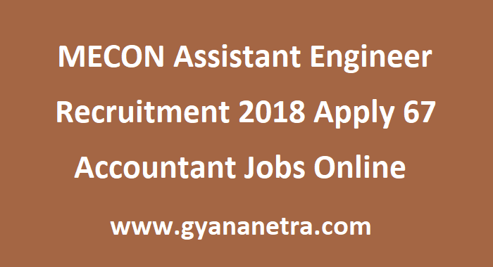 MECON Assistant Engineer Recruitment