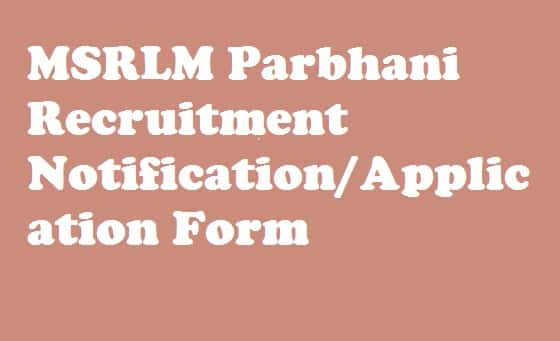 MSRLM Parbhani Recruitment