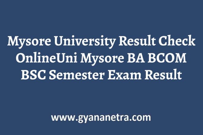 Mysore University Result Semester Exam