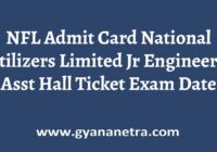 NFL Admit Card Jr Engineering Assistant Exam Date