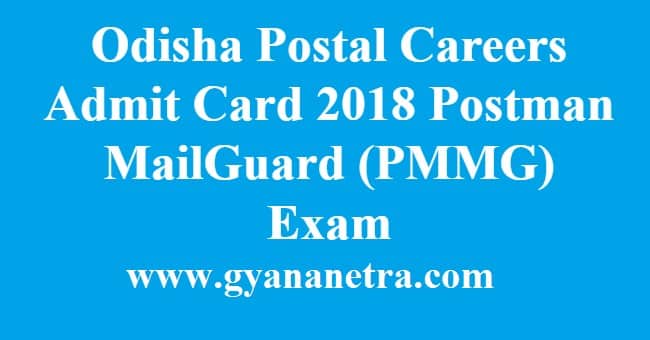 Odisha Postal Careers Admit Card 2018