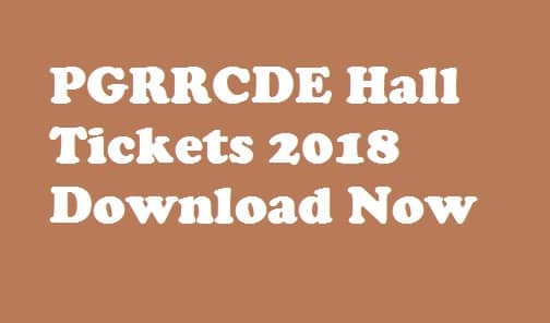 PGRRCDE Hall Tickets