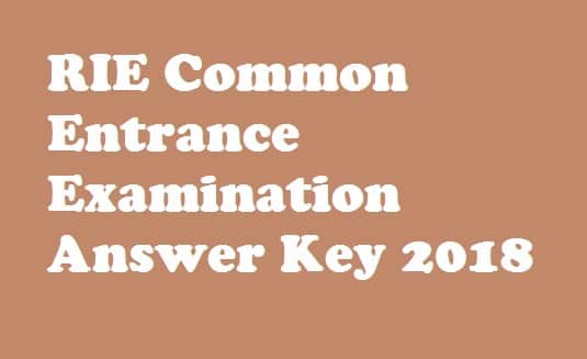 RIE CEE Answer Key 2018