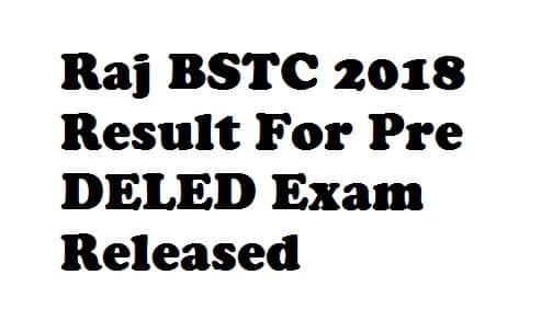 Raj BSTC 2018 Result