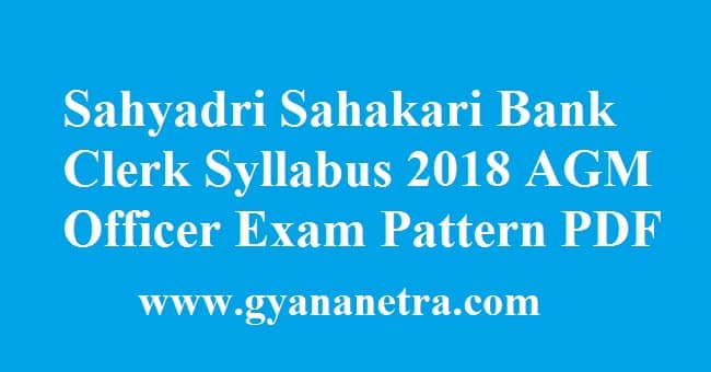 Sahyadri Sahakari Bank Clerk Syllabus