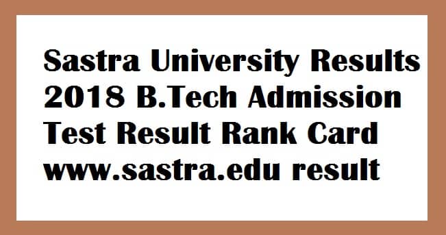 Sastra University Results