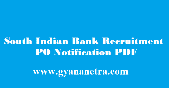South Indian Bank PO Recruitment