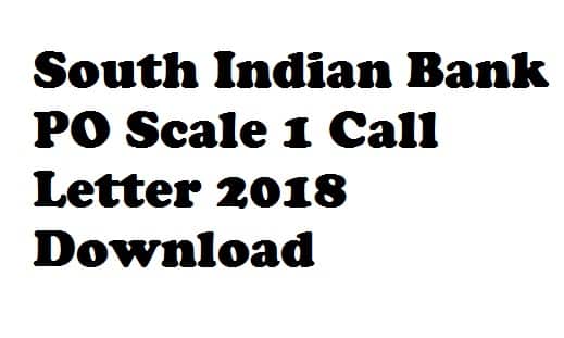 South Indian Bank PO Call Letter