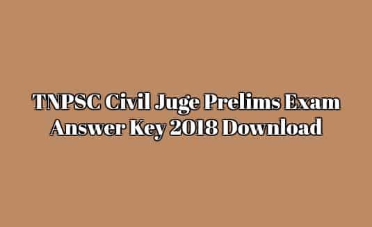 TNPSC Civil Judge Answer Key
