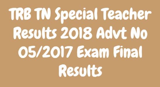 TRB TN Special Teacher Results