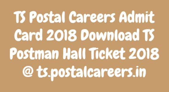 TS Postal Careers Admit Card
