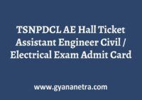 TSNPDCL AE Hall Ticket Exam