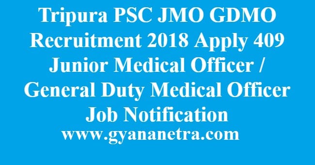 Tripura PSC JMO GDMO Recruitment