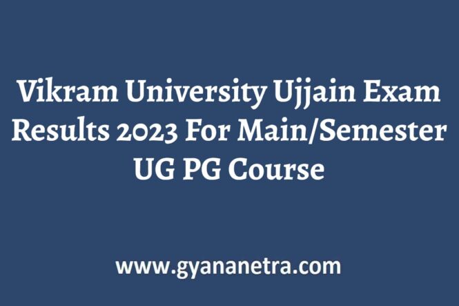 Vikram University Ujjain Exam Result Check