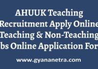 AHUUK Teaching Recruitment Application Form