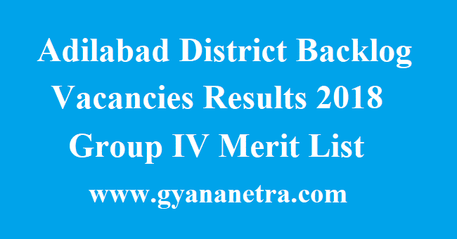 Adilabad District Backlog Vacancies Results