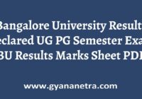 Bangalore University Results UG PG Semester Exam