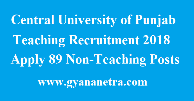 Central University of Punjab Teaching Recruitment
