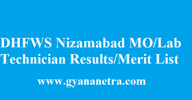 DHFWS Nizamabad Results 2018