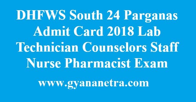 DHFWS South 24 Parganas Admit Card