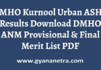 DMHO Kurnool Urban ASHA Results Check Online