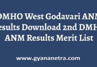 DMHO West Godavari ANM Results Check Online