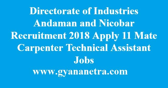 Directorate of Industries Andaman and Nicobar Recruitment
