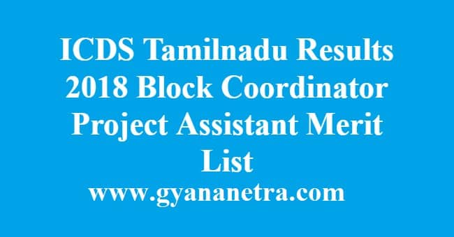 ICDS Tamilnadu Results