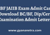 IIBF JAIIB Exam Admit Card