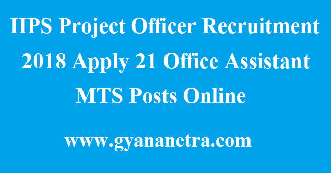 IIPS Project Officer Recruitment
