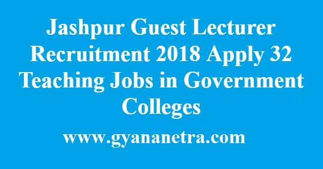 Jashpur Guest Lecturer Recruitment