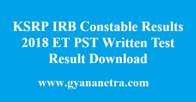 KSRP IRB Constable Results