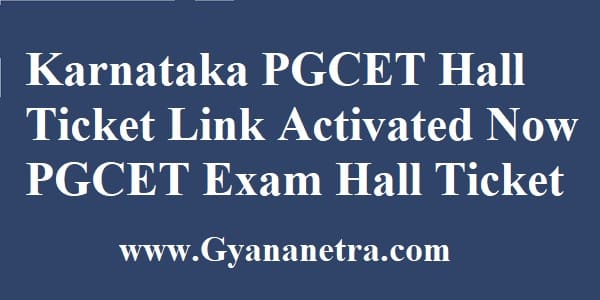 Karnataka PGCET Hall Ticket Download