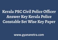Kerala PSC Civil Police Officer Answer Key Paper PDF