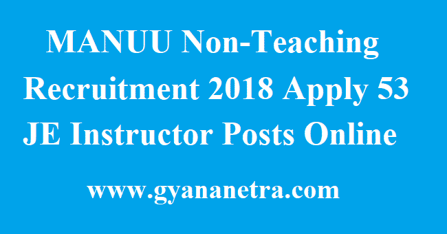 MANUU Non-Teaching Recruitment