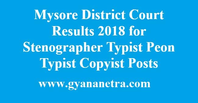 Mysore District Court Results