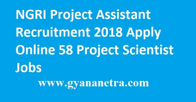 NGRI Project Assistant Recruitment 2018