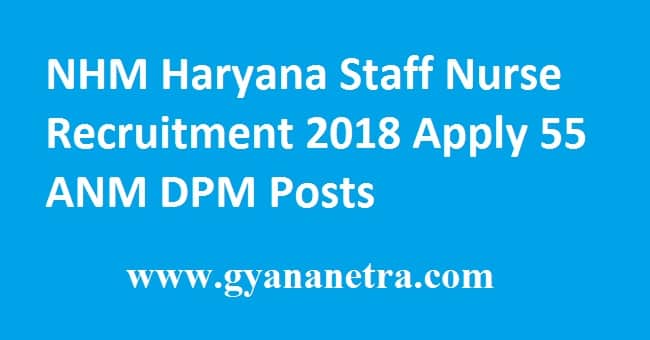 NHM Haryana Staff Nurse Recruitment 2018