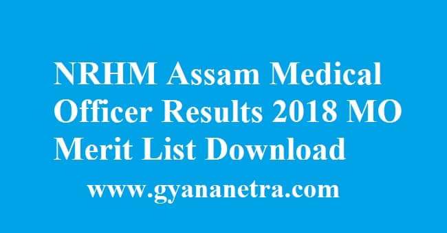 NRHM Assam Medical Officer Results