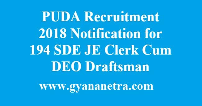PUDA Recruitment Notification