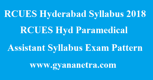 RCUES Hyderabad Syllabus